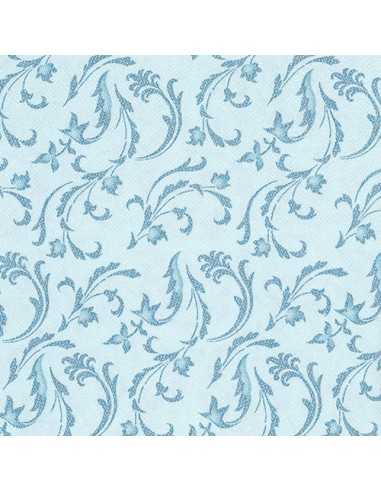 Servilletas de papel decoradas Royal Colection azul turquesa 40 x 40 cm Damascato