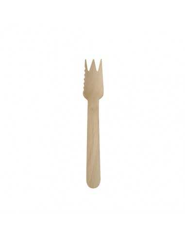 Tenedores de madera para postre borde dentado 14 cm Pure