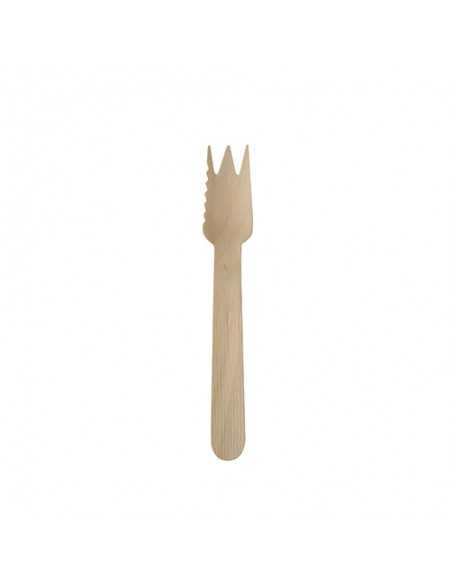 Tenedores de madera para postre borde dentado 14 cm Pure