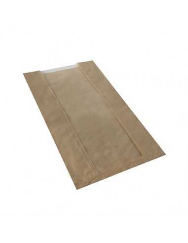Bolsas para panadería papel marrón ventana PLA compostables Pure