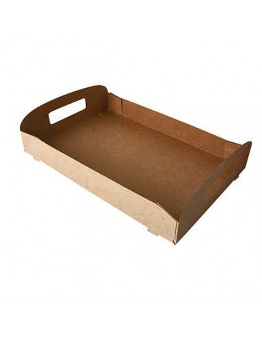 Bandejas con asas cartón marrón para transporte Pure 100% Fair pequeña