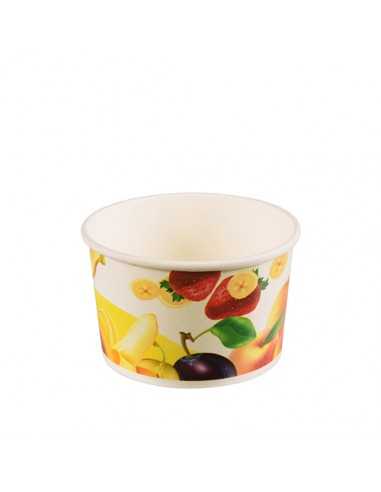 Taças de gelado em cartão interior PE decorado fruta 200 ml